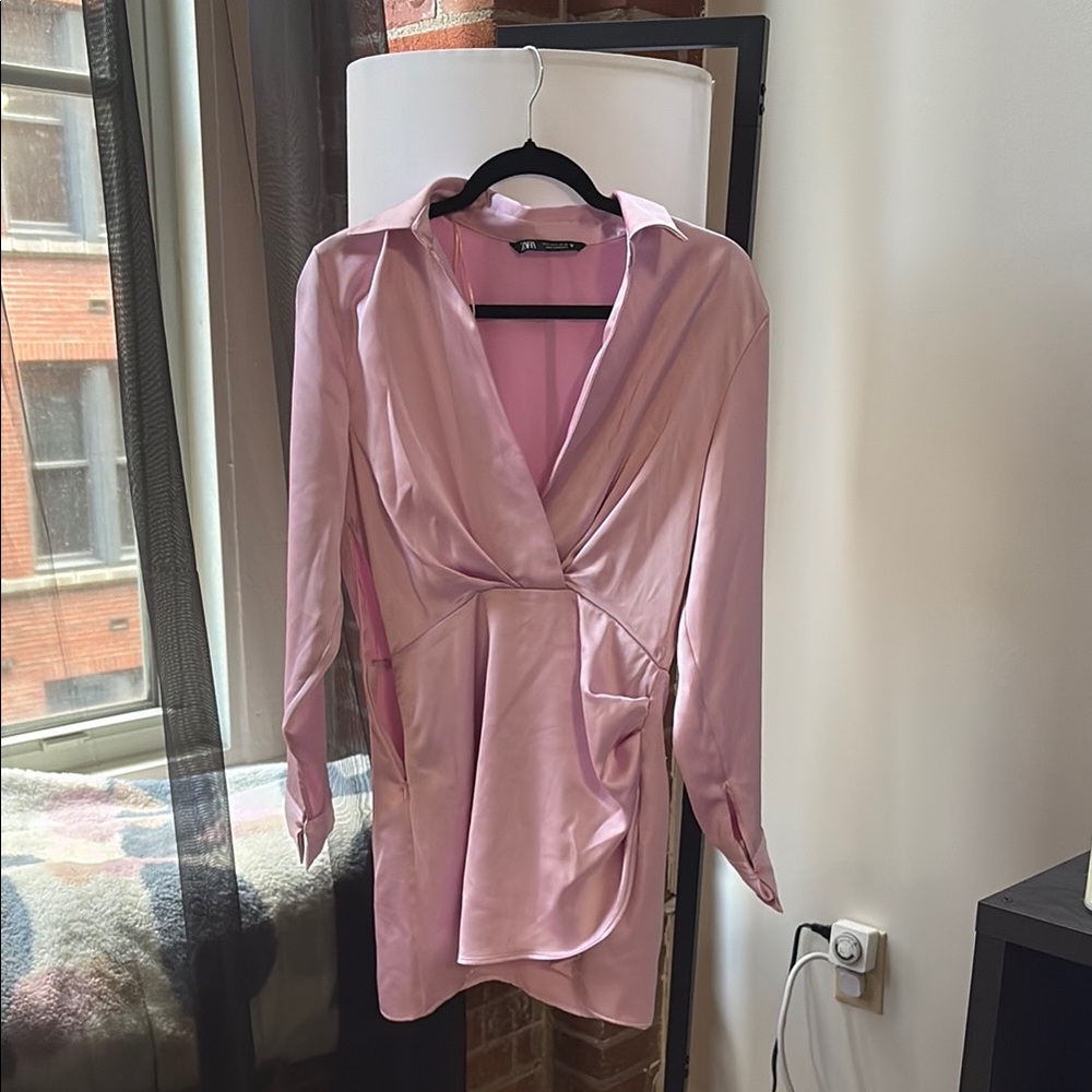 Elegant Pink Satin Dress